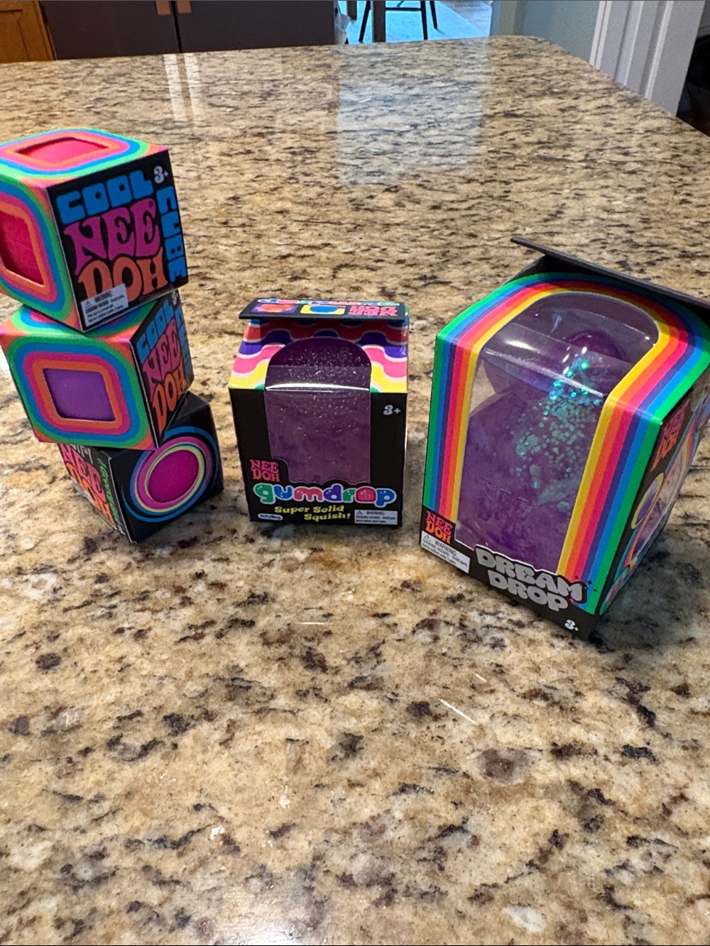 Needoh bundle 3 minis 1 Dream Drop Purple and a gumdrop